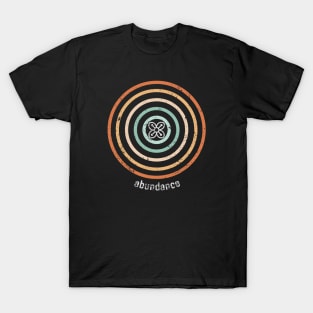 Circles of ABUNDANCE | Clover Symbol | Rainbow Vintage Look T-Shirt